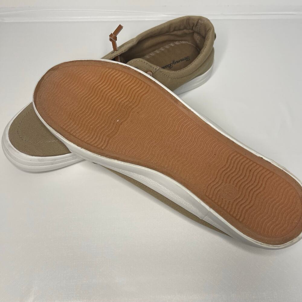 Tommy Bahama Women’s Tan Canvas No Tie Slip-on Boat Sneakers Shoes - Size 8 - Picture 2 of 3